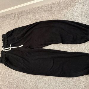 Free People Black Joggers with White Drawstring